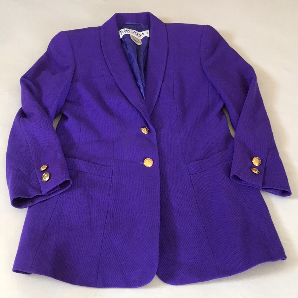 Vintage Escada purple wool blazer size 36